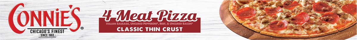 slide 6 of 14, Connie's Classic Thin Crust 4 Meat Pizza 22.65 oz, 22.65 oz
