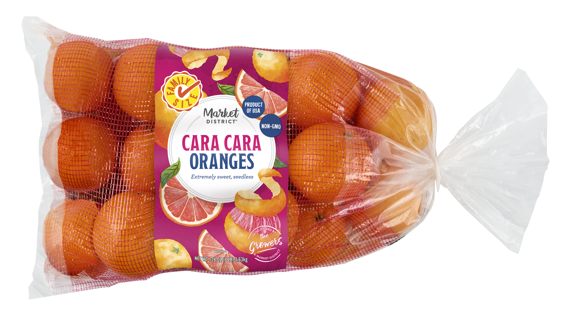 slide 1 of 1, Market District Cara Cara Oranges, Sweet and Seedless, Family Size, 128 oz