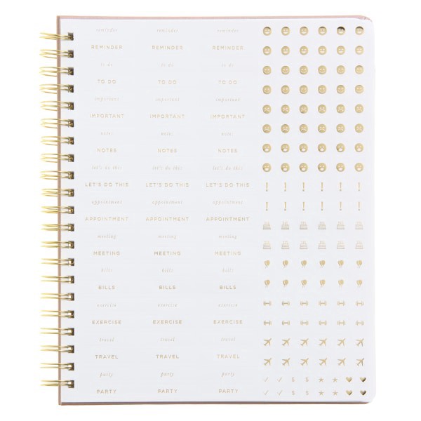 slide 4 of 5, Russell & Hazel 2025-2026 Russell & Hazel Weekly/Monthly Planner, 9-1/8"" x 11-1/4"", Dew Bookcloth/Gold, July 2025 To June 2026, 103343, 1 ct