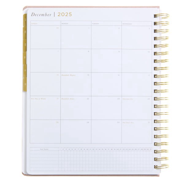 slide 2 of 5, Russell & Hazel 2025-2026 Russell & Hazel Weekly/Monthly Planner, 9-1/8"" x 11-1/4"", Dew Bookcloth/Gold, July 2025 To June 2026, 103343, 1 ct