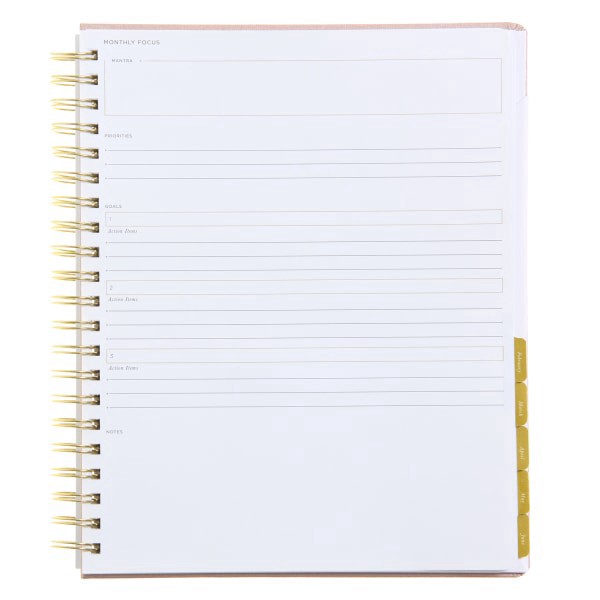 slide 3 of 5, Russell & Hazel 2025-2026 Russell & Hazel Weekly/Monthly Planner, 9-1/8"" x 11-1/4"", Dew Bookcloth/Gold, July 2025 To June 2026, 103343, 1 ct