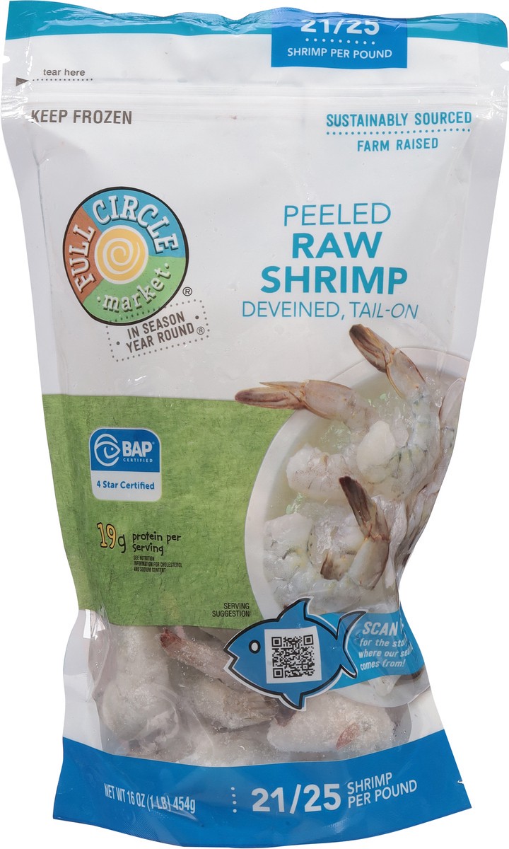 slide 7 of 14, Full Circle Market Tail-On Deveined Peeled Raw Shrimp 16 oz, 16 oz