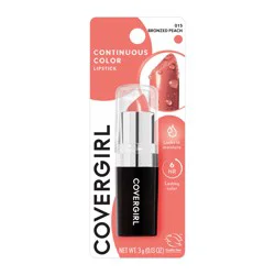 CoverGirl Continuous Color Lipstick Bronzed Peach 015, 0.13 fl oz