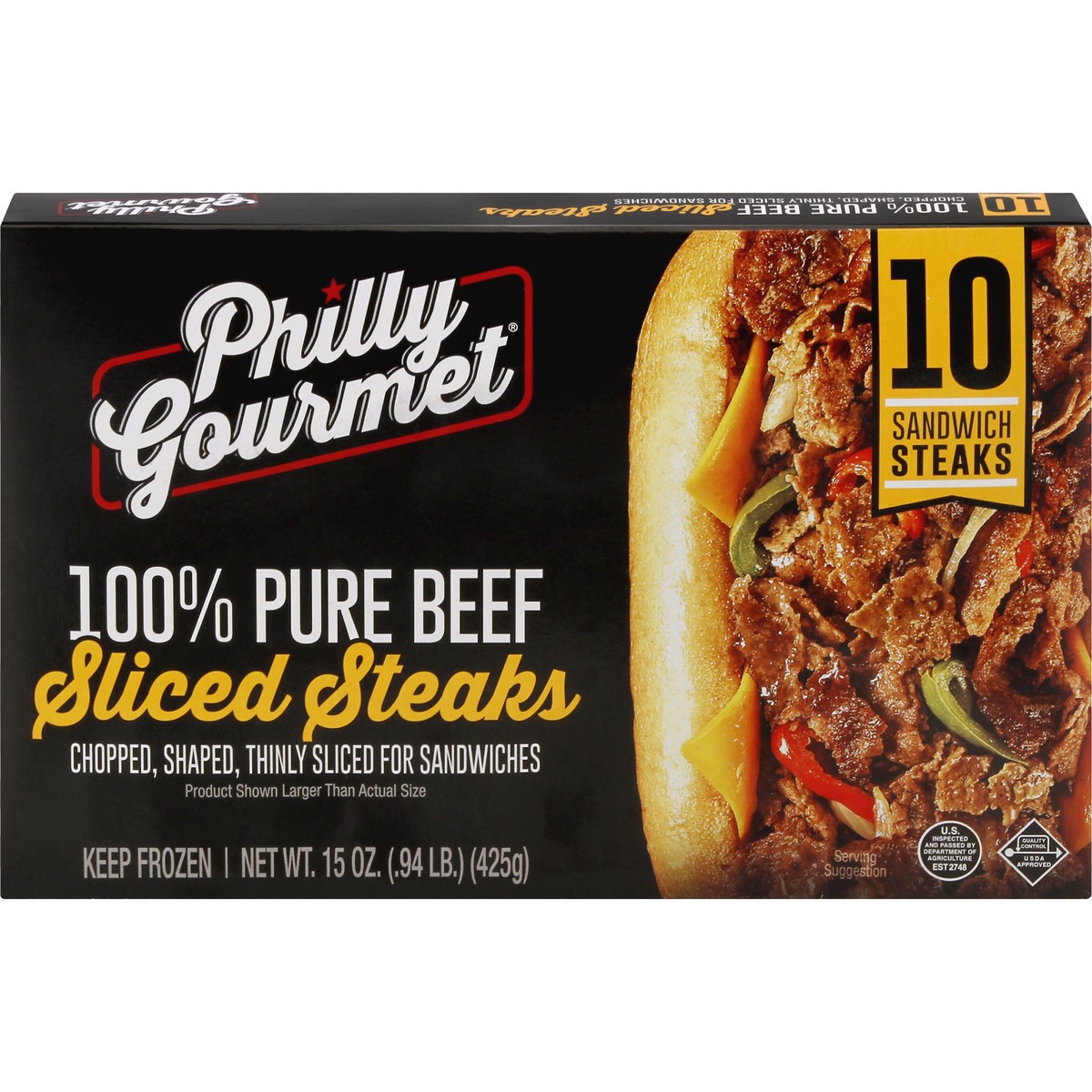 slide 11 of 12, Philly Gourmet Steaks 10 ea, 10 ct