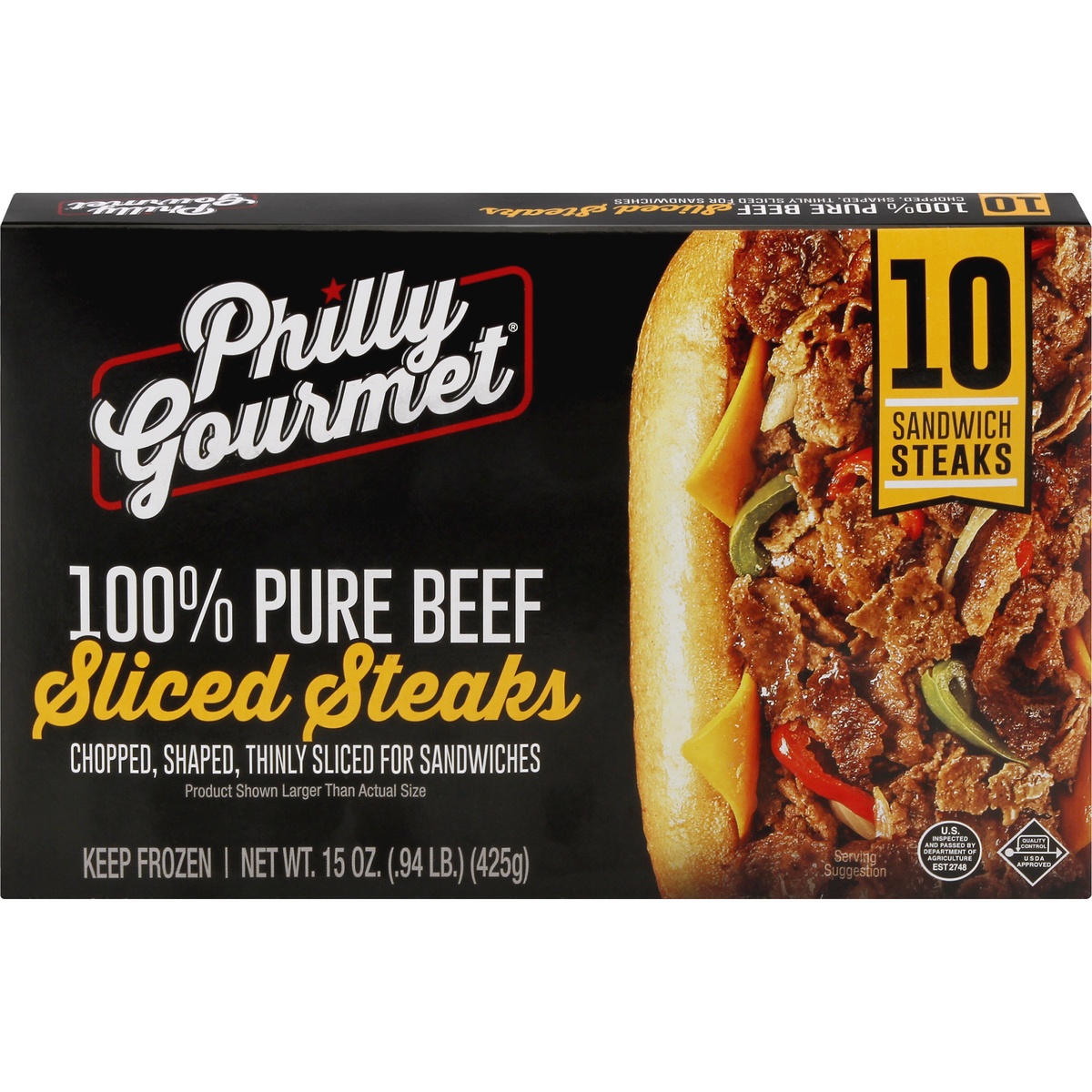 slide 1 of 1, Philly Gourmet Steaks 10 ea, 10 ct