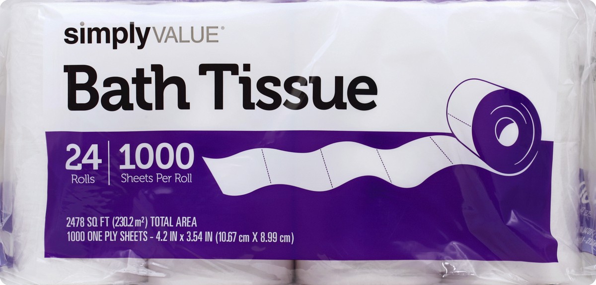slide 1 of 8, Simply Value Bath Tissue, 24 ct