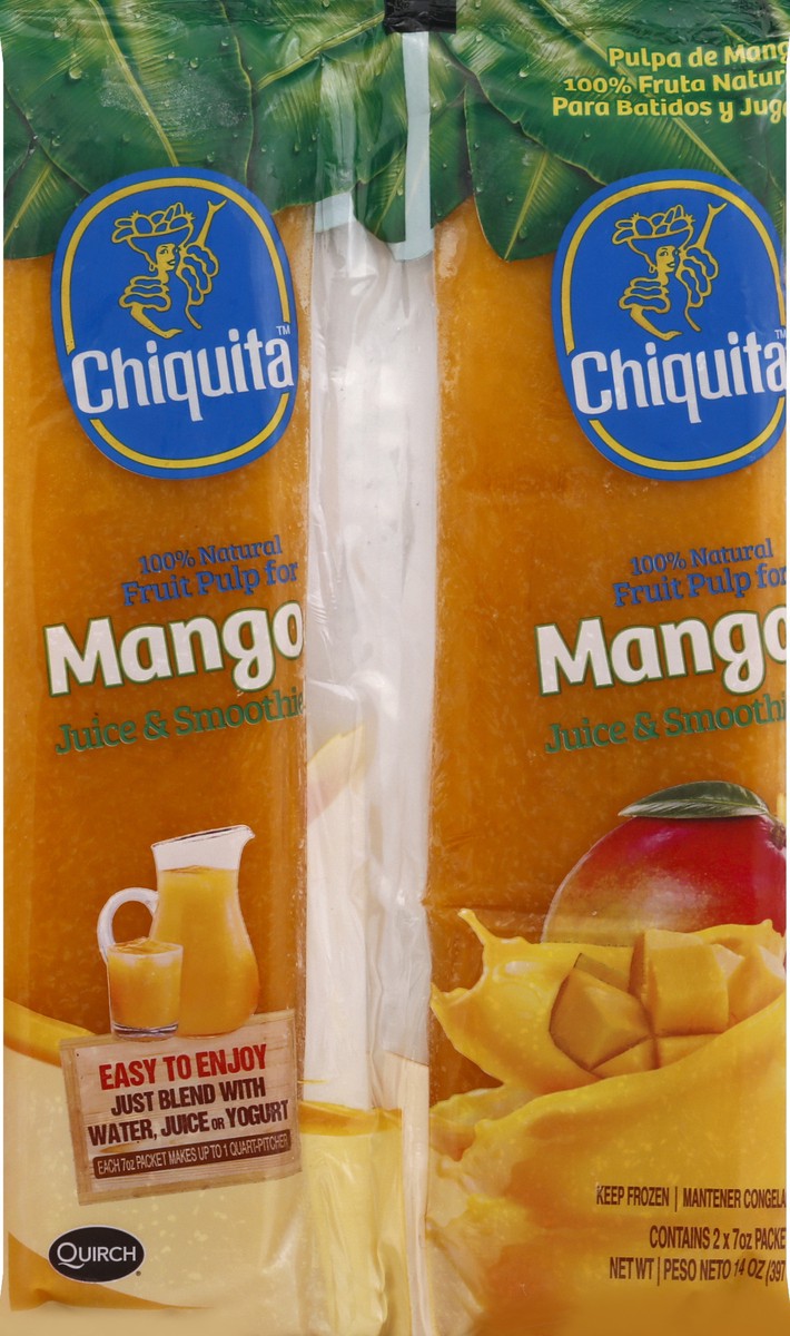 slide 1 of 6, Chiquita Mango Fruit Pulp, 2/7 oz