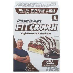 FITCRUNCH High Protein Milk & Cookies Baked Bar 5 - 1.62 oz Bars