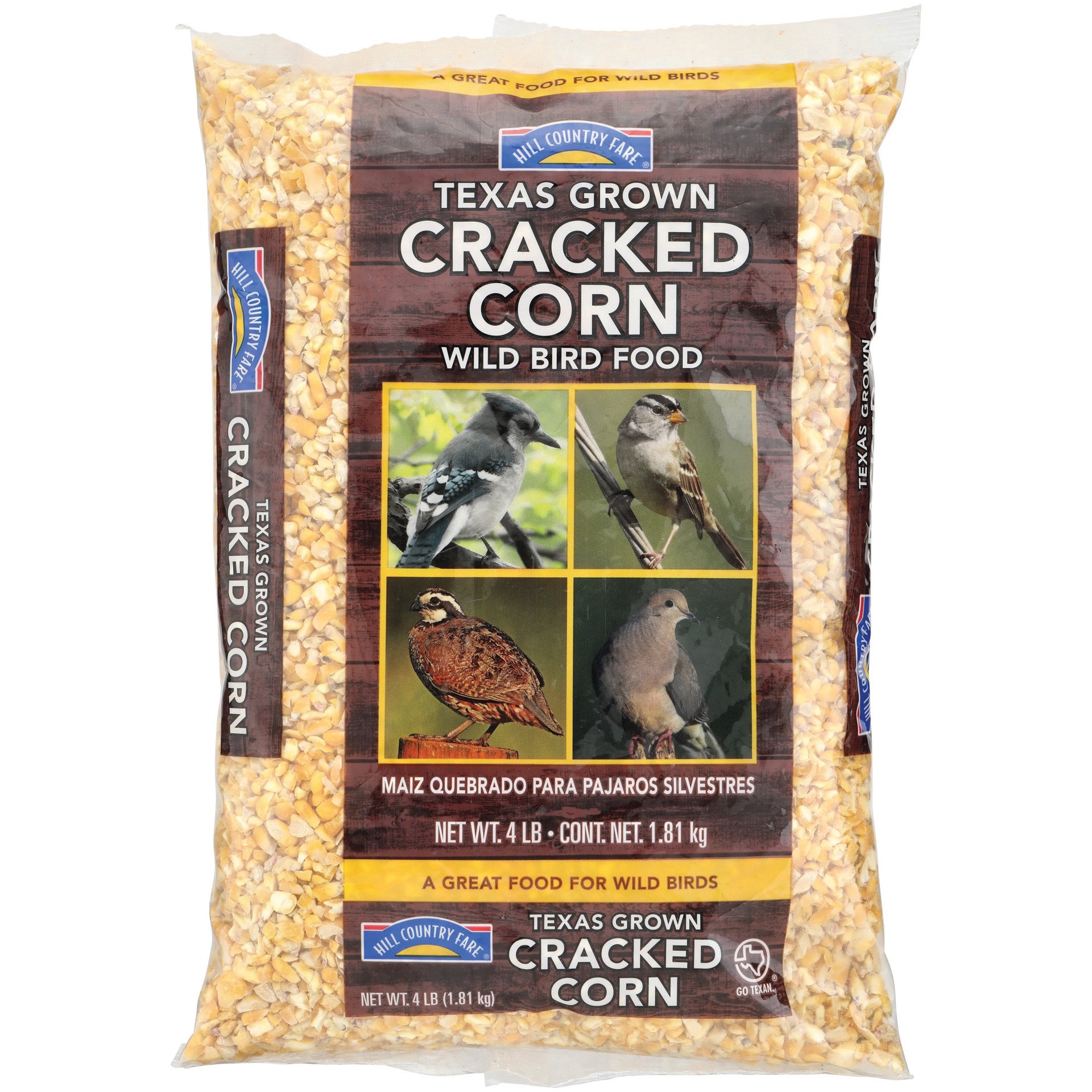 slide 1 of 1, Hill Country Fare Texas Grown Cracked Corn Wild Bird Food, 4 lb