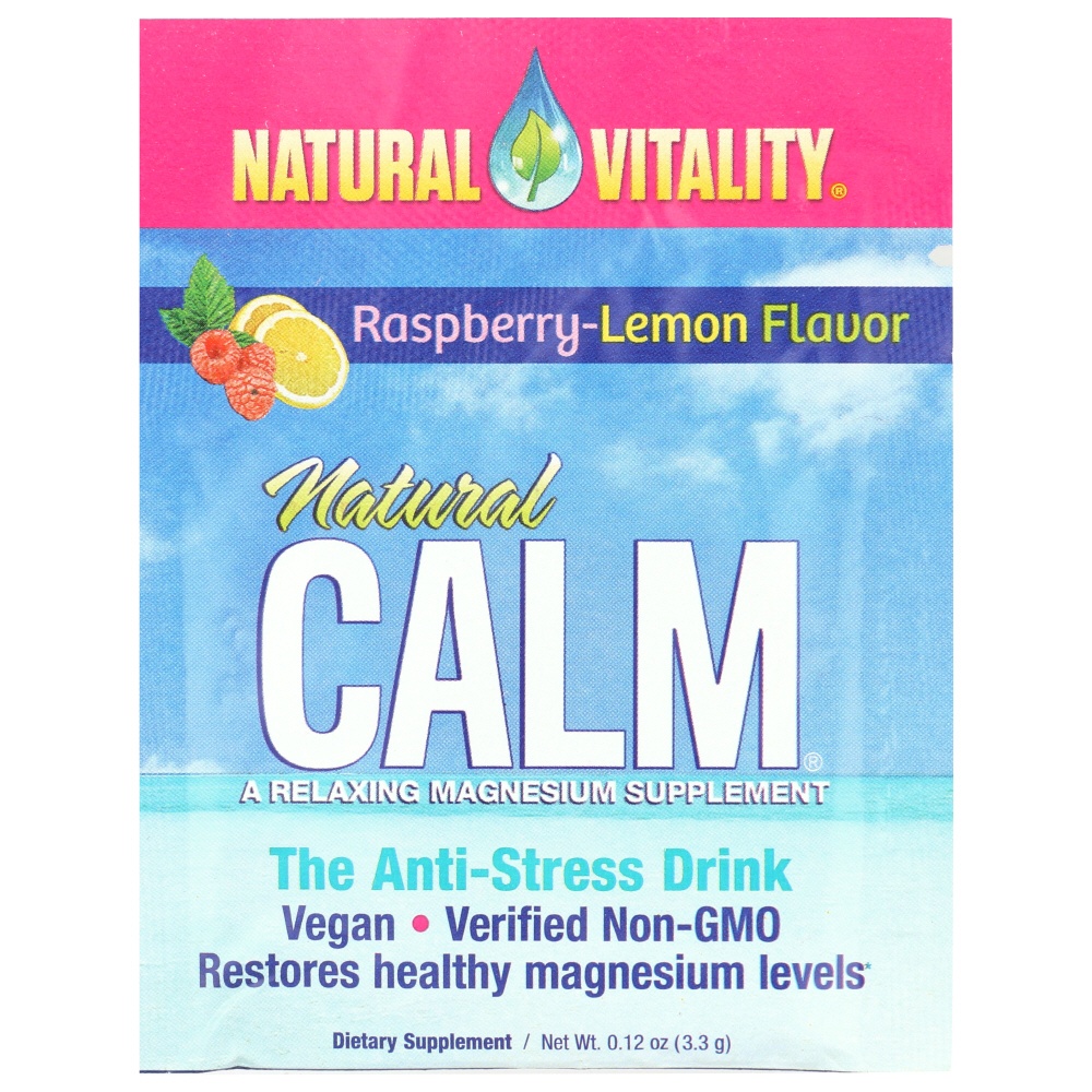 slide 1 of 1, Natural Vitality Natural Calm Mix, Raspberry-Lemon, 0.12 oz