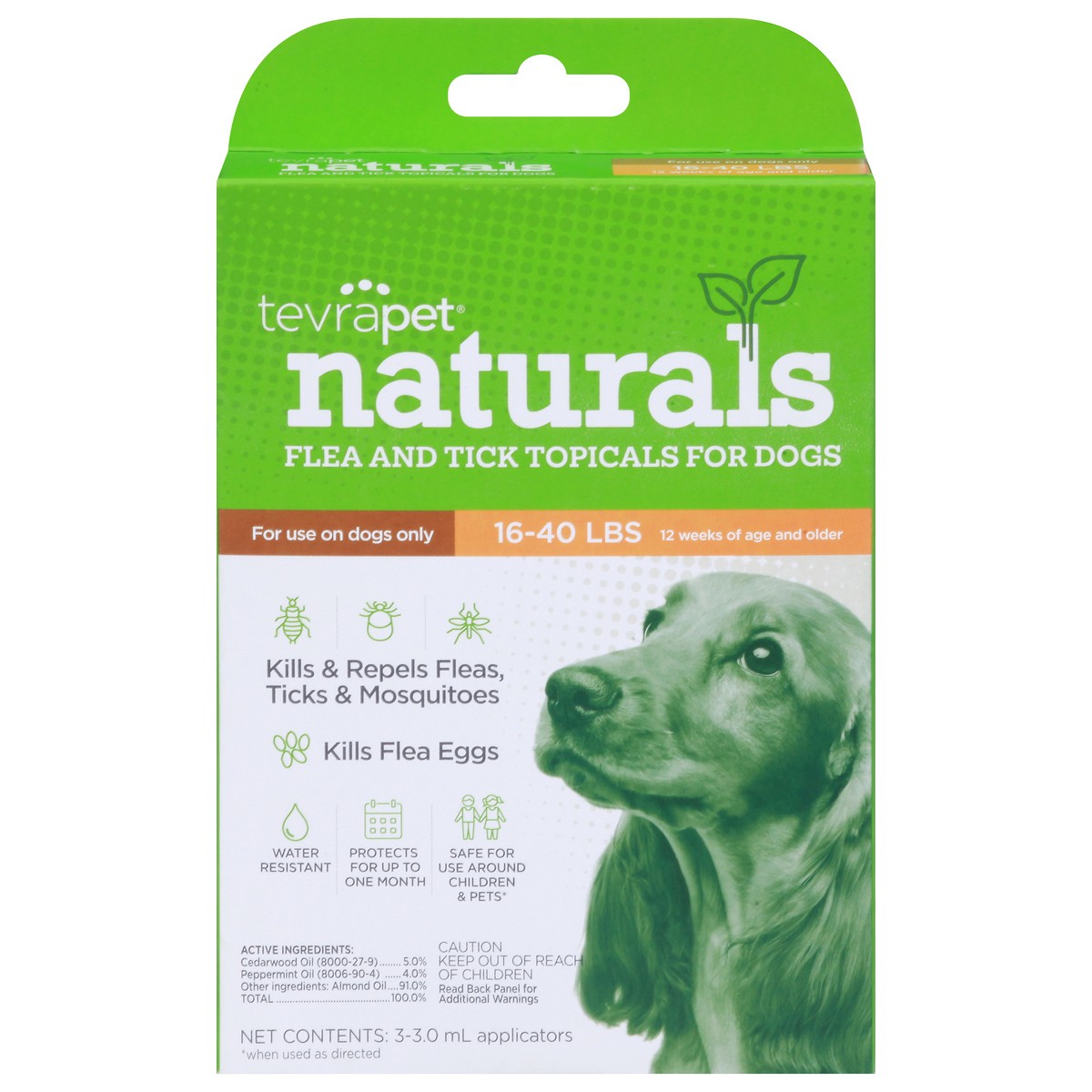 slide 3 of 4, Tevrapet Flea Tick Dog 16 40Lb, 3 ct