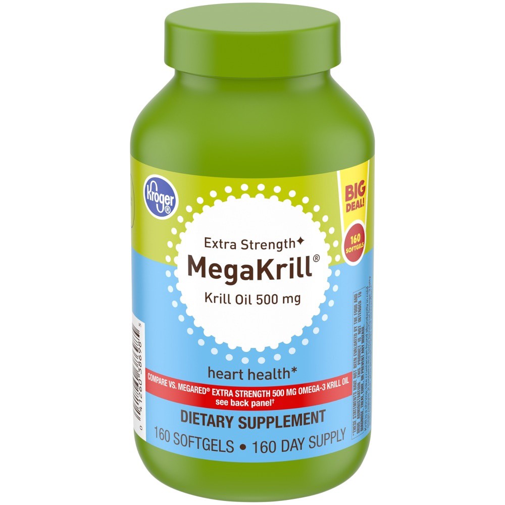 slide 2 of 3, Kroger Extra Strength Megakrill Softgels, 160 ct