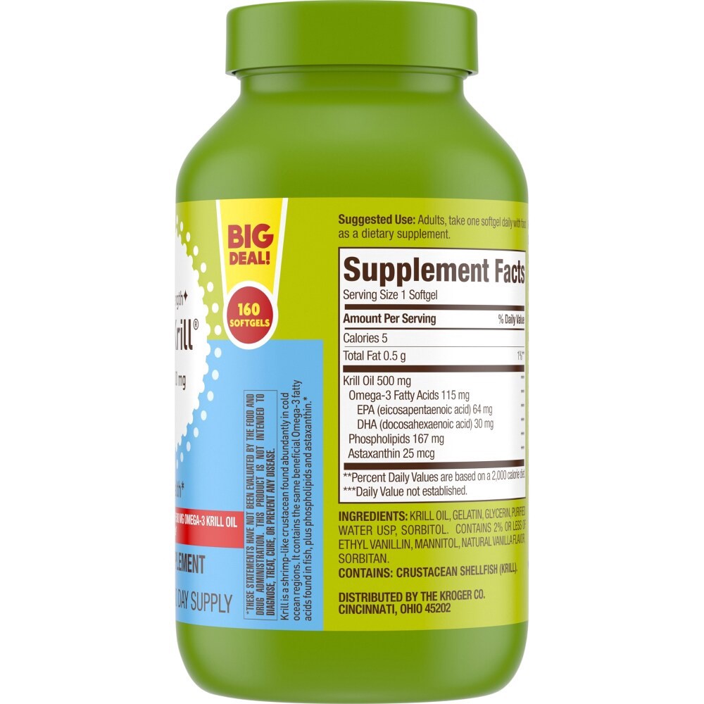 slide 3 of 3, Kroger Extra Strength Megakrill Softgels, 160 ct