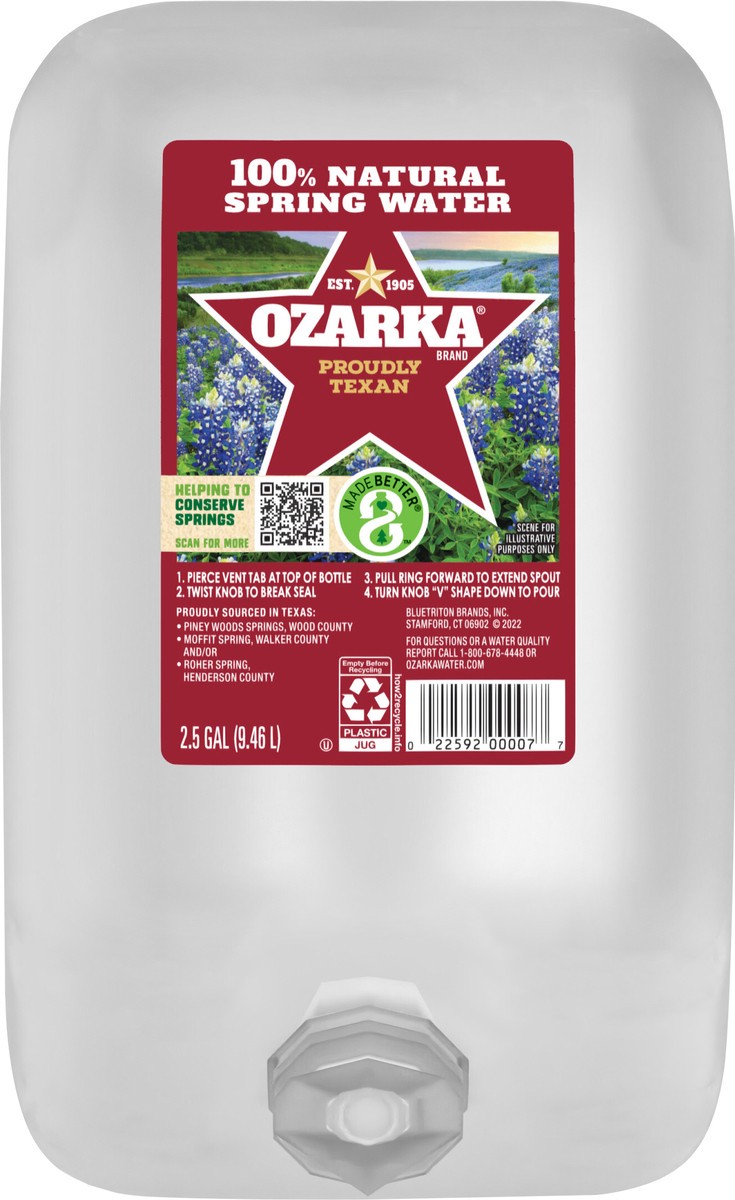 slide 4 of 7, OZARKA Brand 100% Natural Spring Water, 2.5-gallon jug, 2.50 g