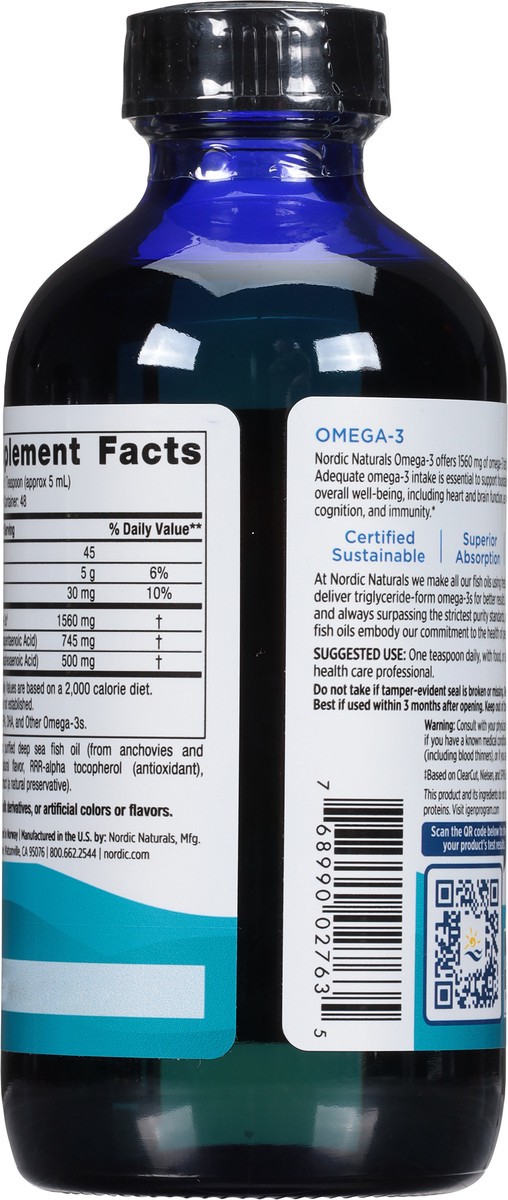 slide 4 of 9, Nordic Naturals Omega-3, 8 fl oz