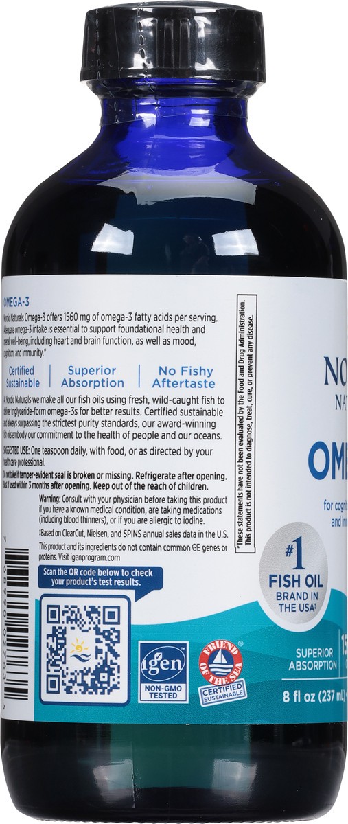 slide 8 of 9, Nordic Naturals Omega-3, 8 fl oz