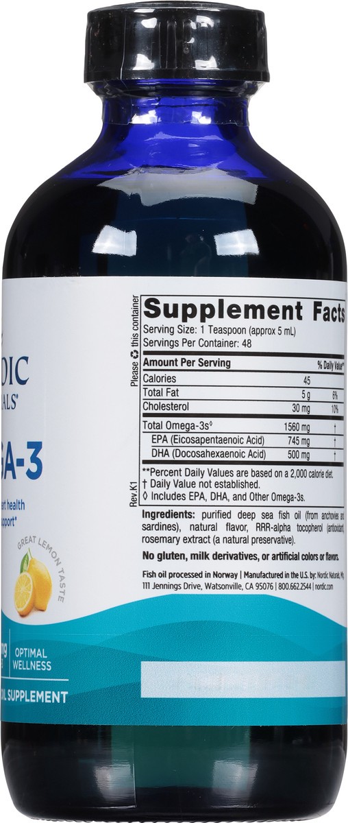 slide 9 of 9, Nordic Naturals Omega-3, 8 fl oz