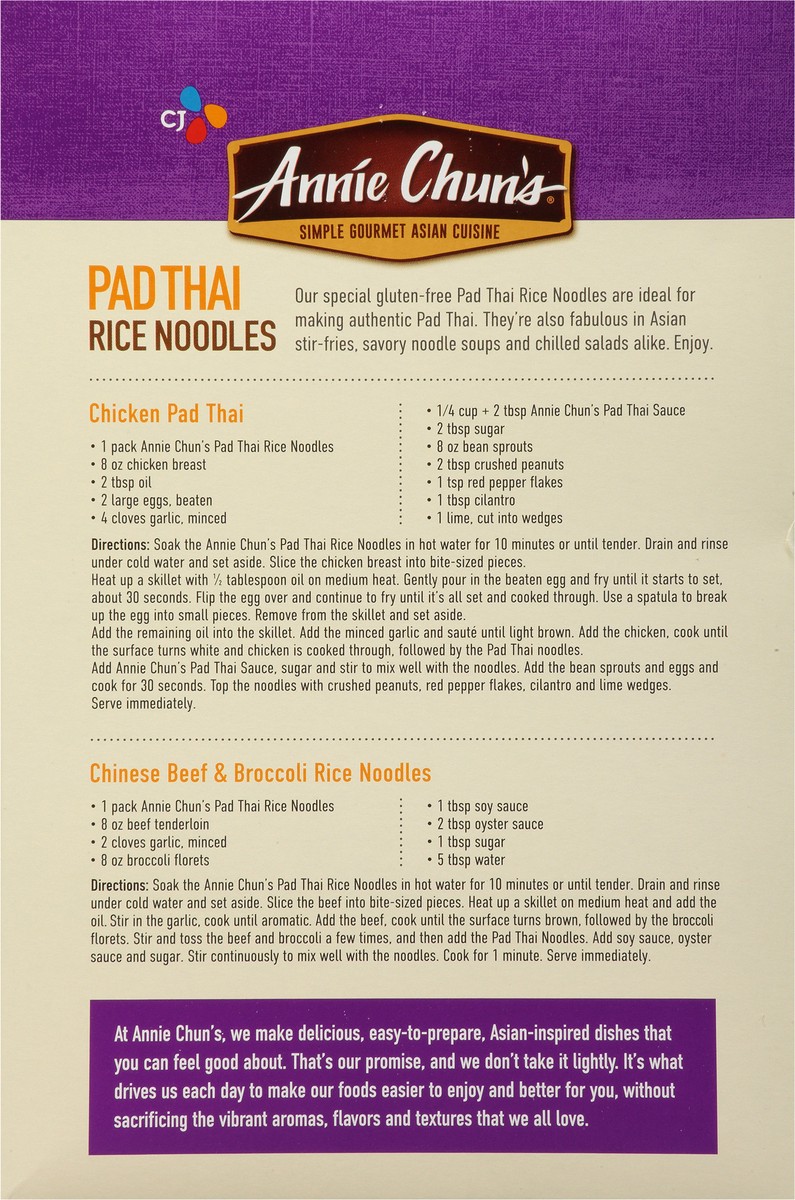 slide 13 of 14, ANNIE CHUN'S Pad Thai Rice Noodles 8OZ 6CT, 0.5 lb