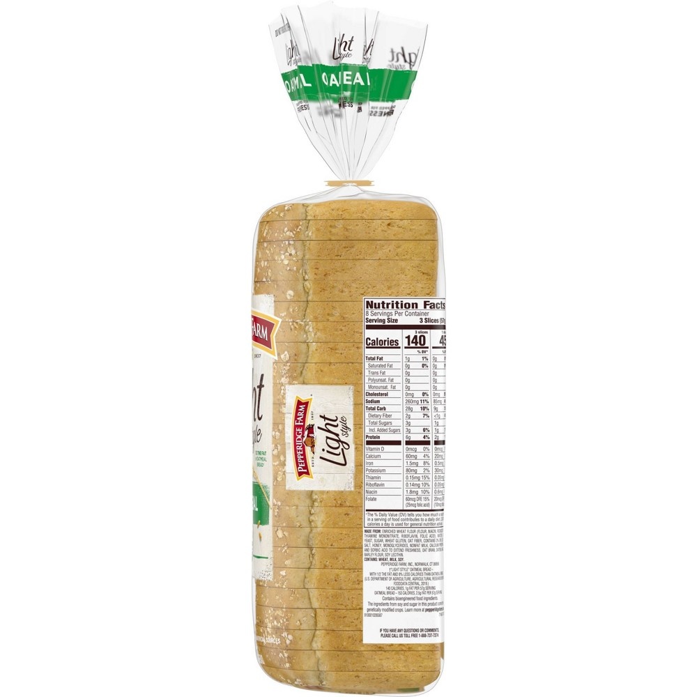 Pepperidge Farm Light Style Oatmeal Bread 16 oz Shipt