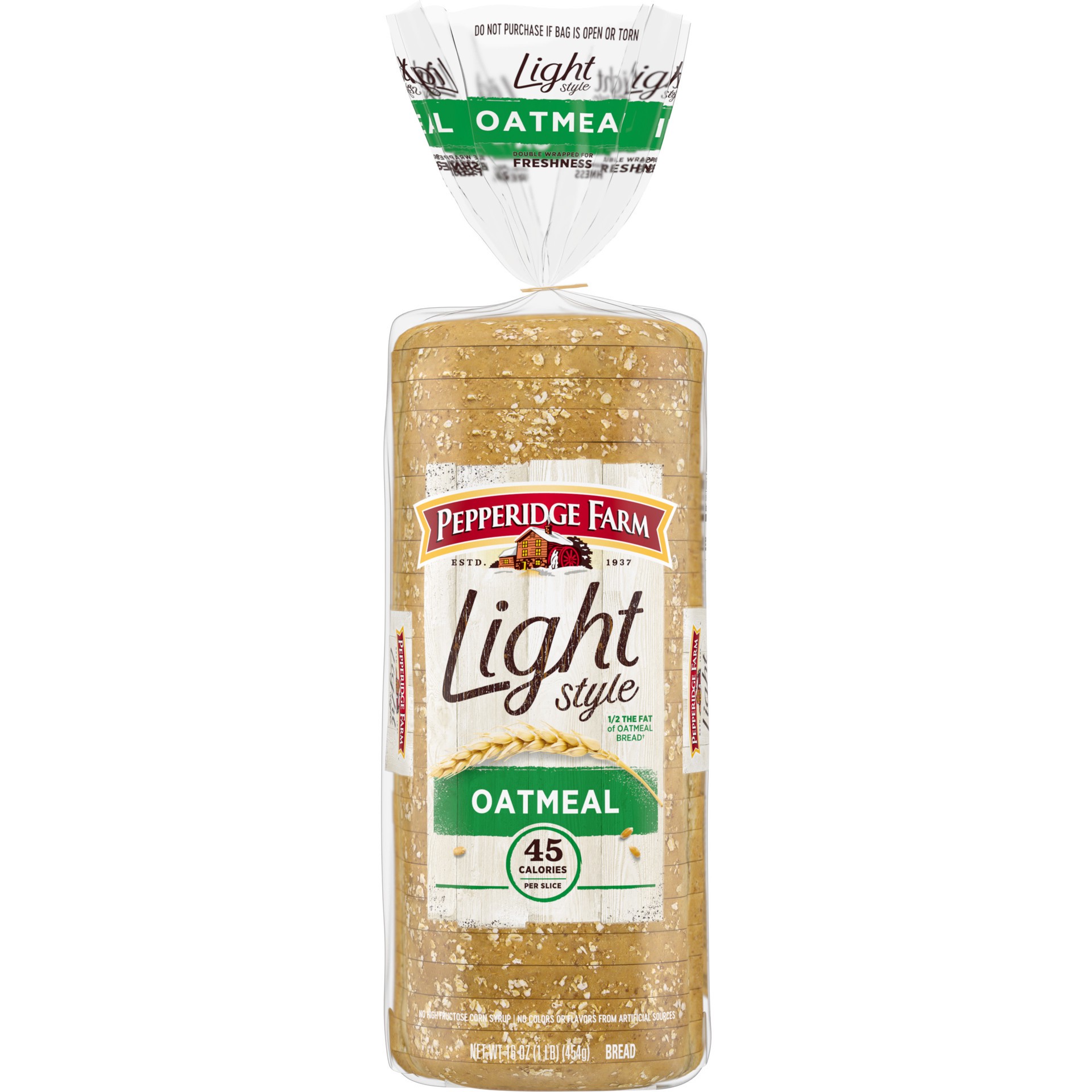 slide 1 of 5, Pepperidge Farm Light Style Oatmeal Bread, 1 Lb Bag, 