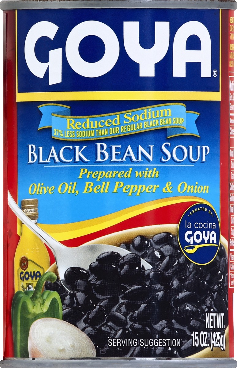 slide 1 of 3, Goya Black Bean Soup, Reduced Sodium, 15 oz