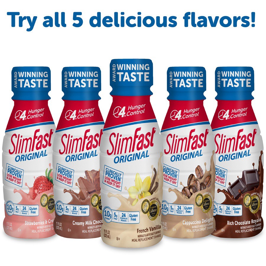 slide 3 of 9, SlimFast Meal Replacement Shake, French Vanilla, 8 Pack, 11 fl oz