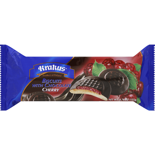 slide 1 of 1, Krakus Cherry Biscuit Chocolate Covered, 4.76 oz