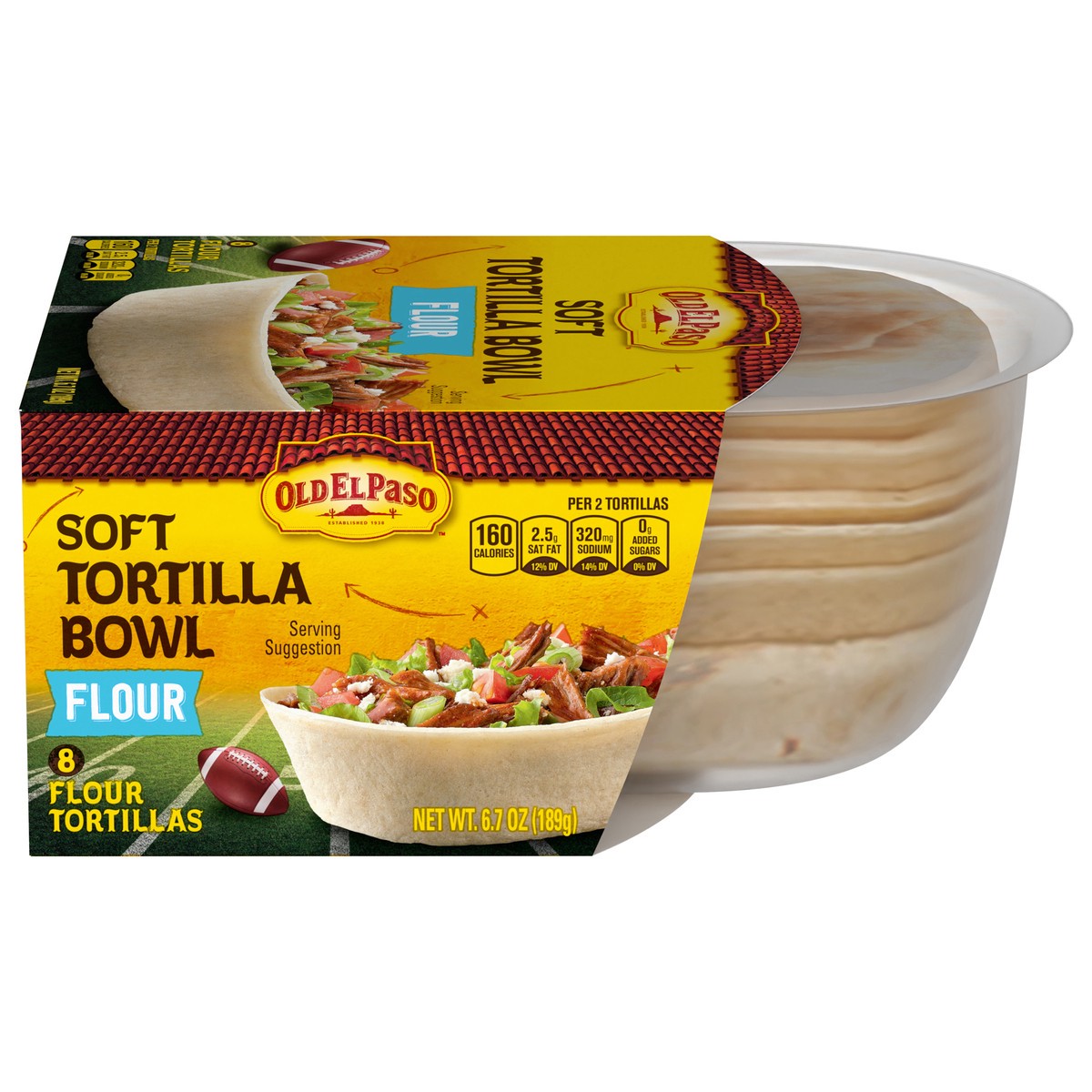 slide 1 of 1, Old El Paso Soft Tortilla Bowls, Flour, 8 ct., 6.7 oz., 8 ct