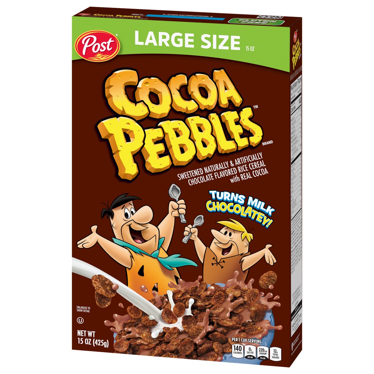 slide 3 of 9, Post Cocoa PEBBLES Cereal, 15 OZ Box, 15 oz