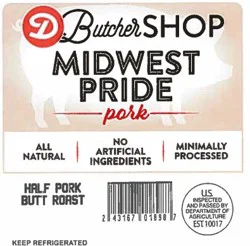 Dierbergs Butcher Shop Half Pork Butt Roast