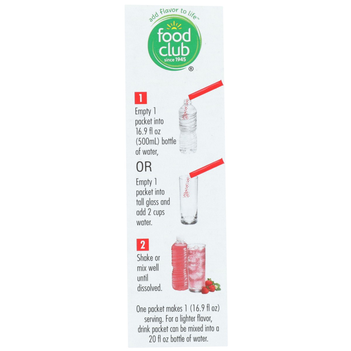 slide 5 of 9, Food Club +h2o To Go!, Wild Strawberry Energy Low Calorie Drink Mix, 10 ct