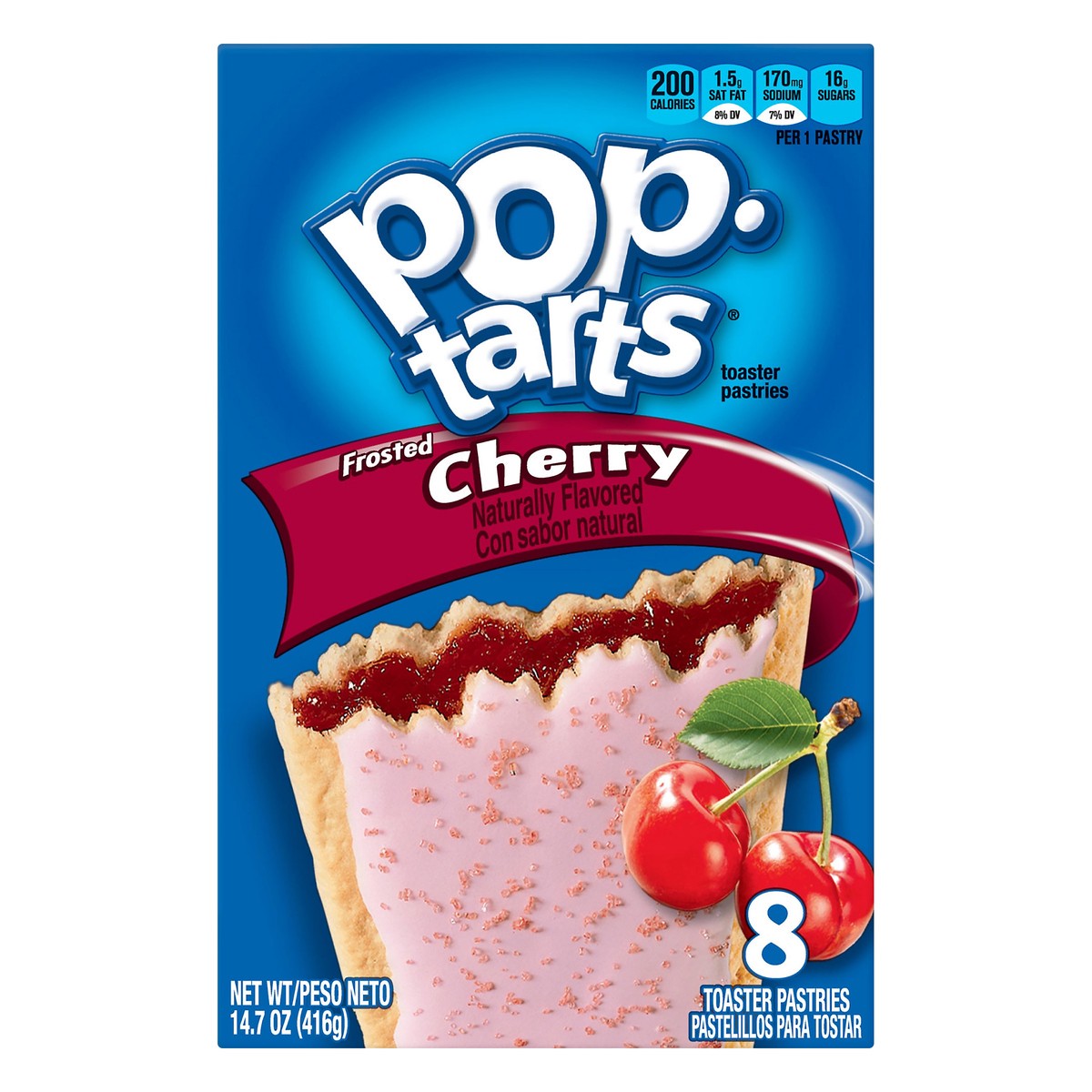 slide 1 of 9, Pop-Tarts Frosted Cherry Toaster Pastries, 14.7 oz