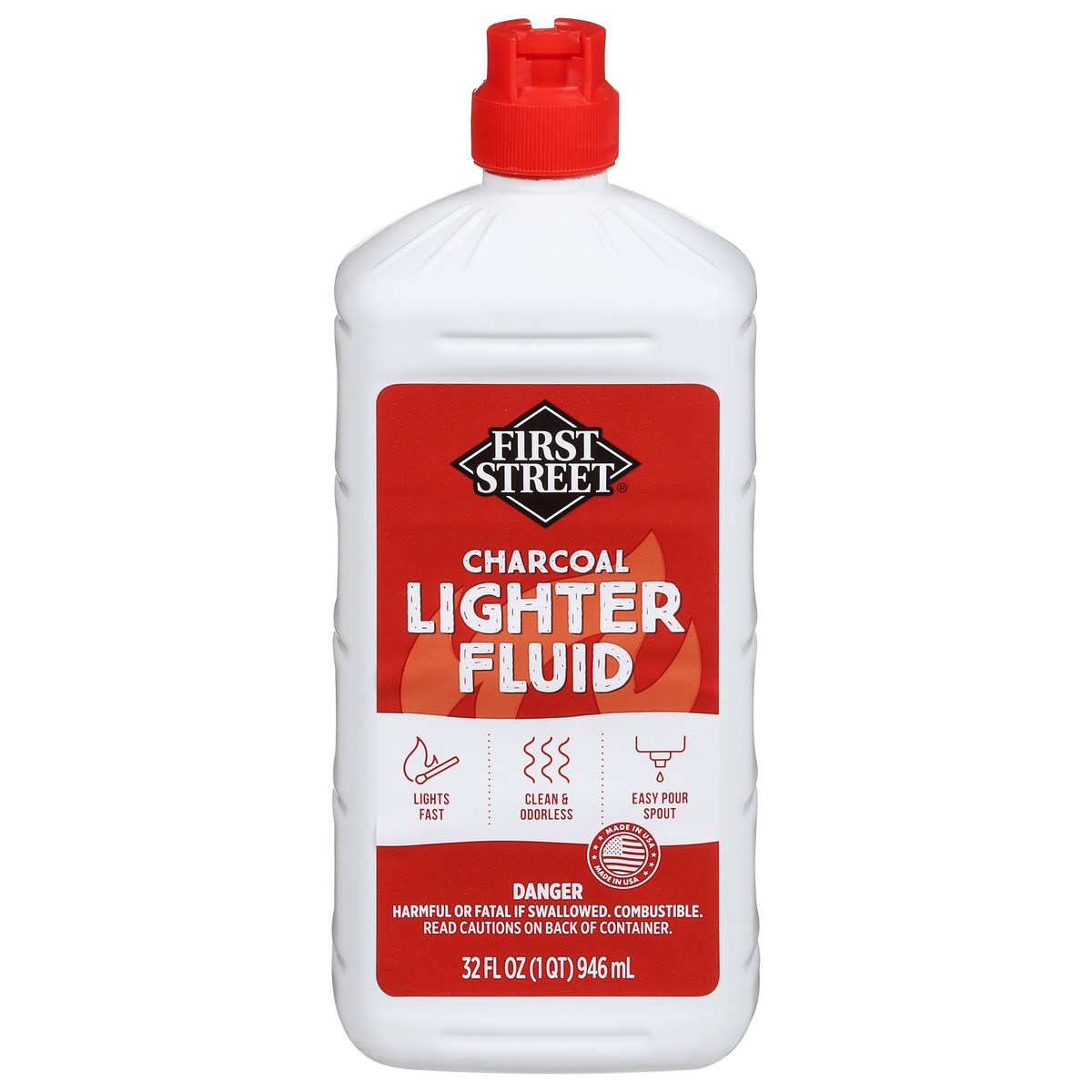 slide 1 of 11, First Street Charcoal Lighter Fluid, 32 oz