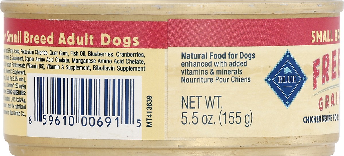 slide 9 of 9, Blue Buffalo Blue Freedom Grain-Free Small Breed Adult Chicken Recipe Food for Dogs 5.5 oz, 5.5 oz