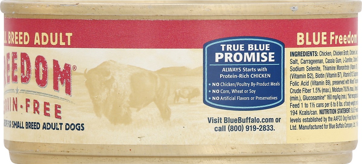 slide 2 of 9, Blue Buffalo Blue Freedom Grain-Free Small Breed Adult Chicken Recipe Food for Dogs 5.5 oz, 5.5 oz