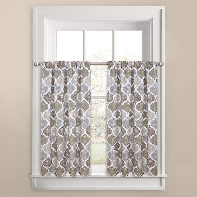 slide 1 of 3, Colordrift Priya Ogee Window Curtain Tier Pair - Natural, 45 in