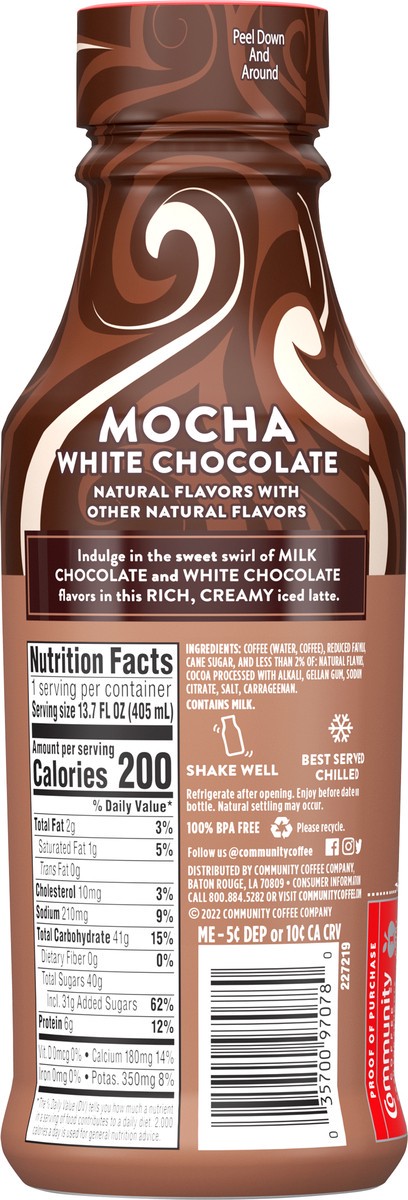 slide 3 of 9, Community Coffee Mocha White Chocolate Iced Latte, 13.7 fl oz