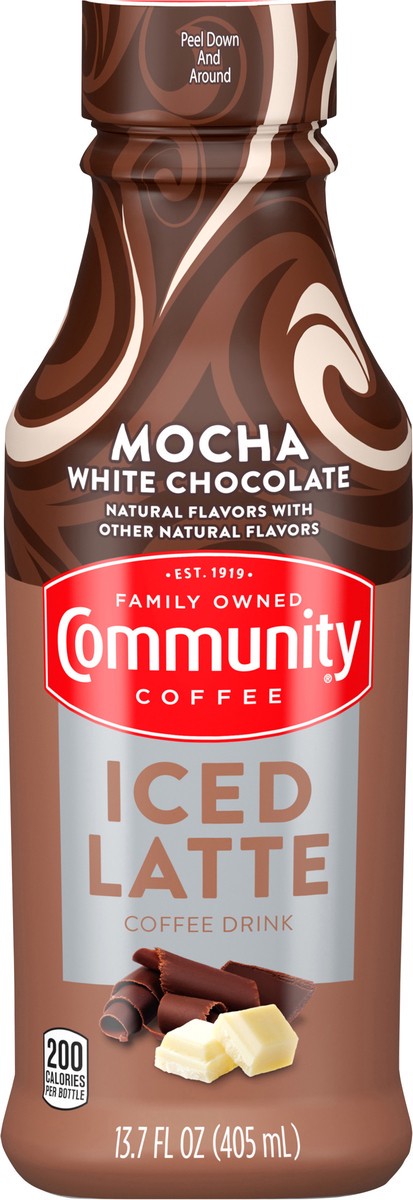 slide 2 of 9, Community Coffee Mocha White Chocolate Iced Latte, 13.7 fl oz