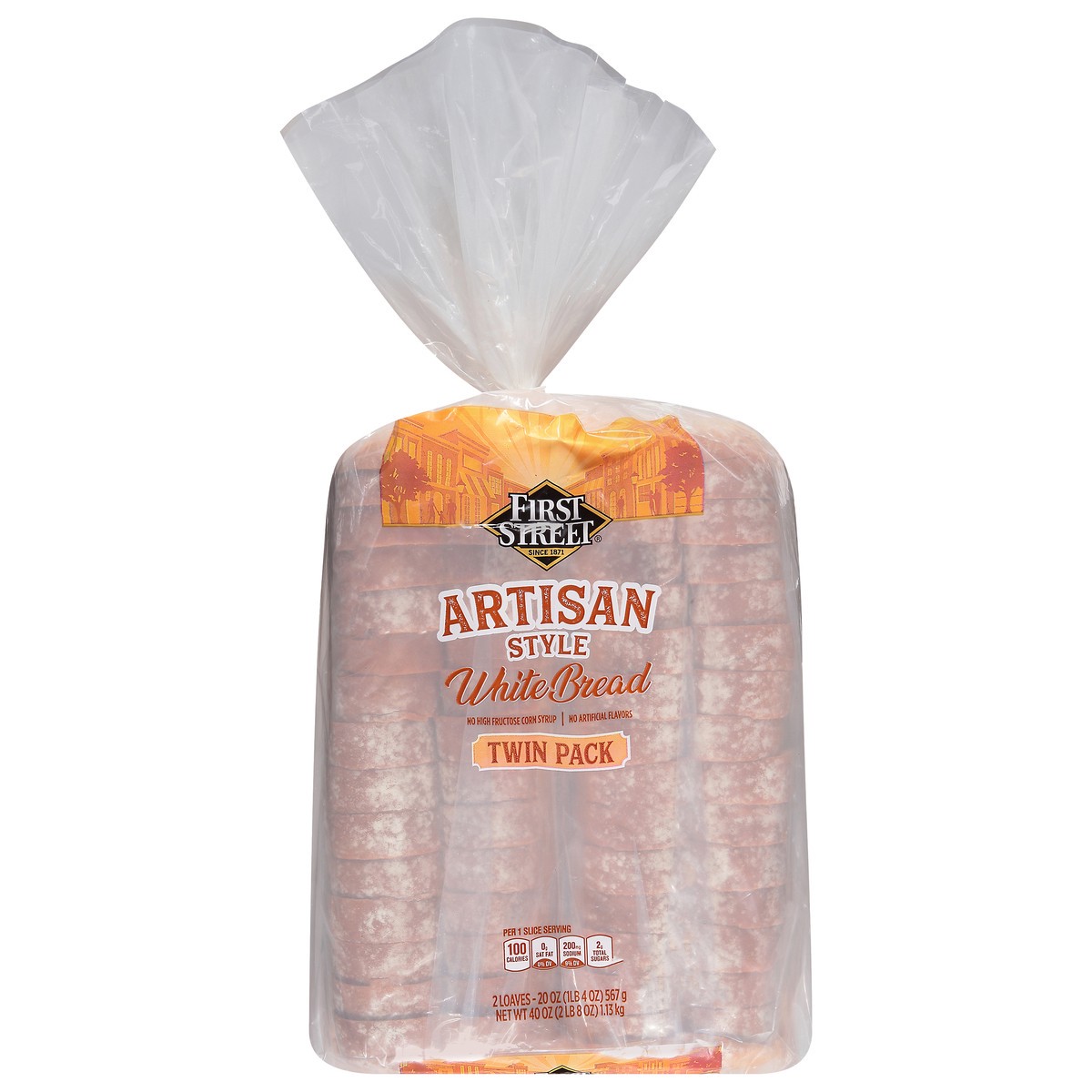 slide 5 of 13, First Street Artisan Style White Bread, 40 oz