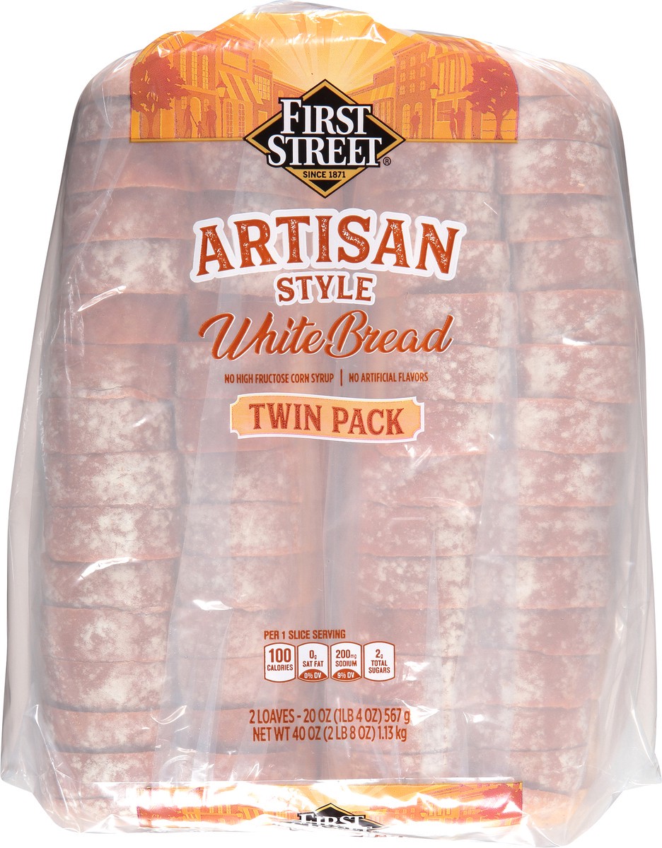 slide 11 of 13, First Street Artisan Style White Bread, 40 oz