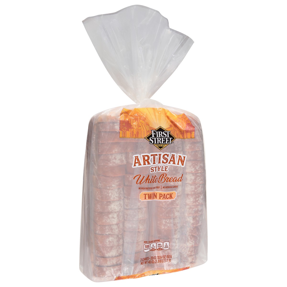slide 6 of 13, First Street Artisan Style White Bread, 40 oz