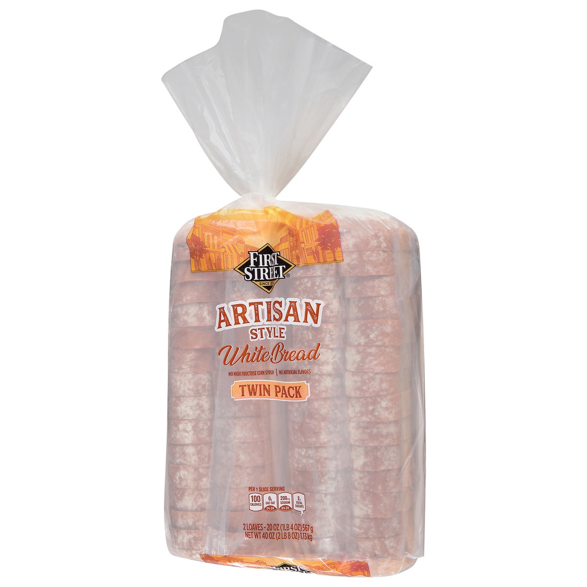 slide 7 of 13, First Street Artisan Style White Bread, 40 oz