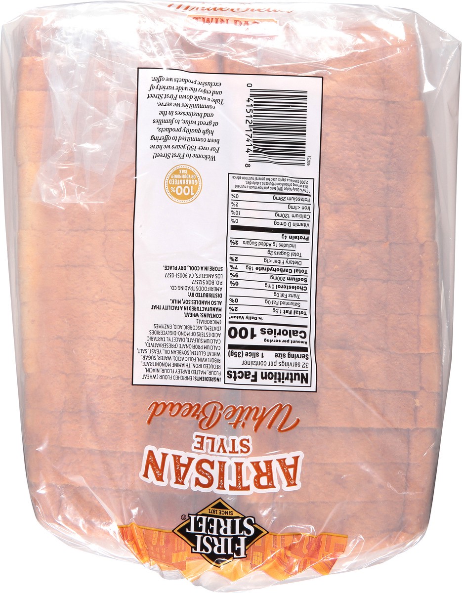 slide 13 of 13, First Street Artisan Style White Bread, 40 oz