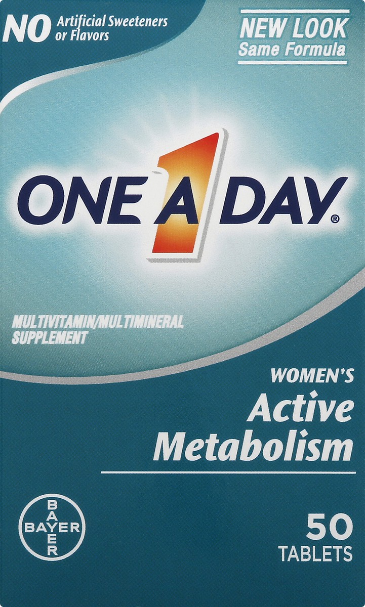 slide 5 of 6, One A Day Women's Active Metabolism Multivitamin, 50 ct