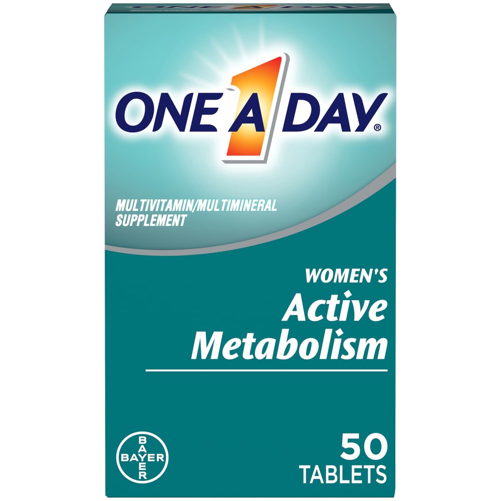 slide 1 of 6, One A Day Women's Active Metabolism Multivitamin, 50 ct