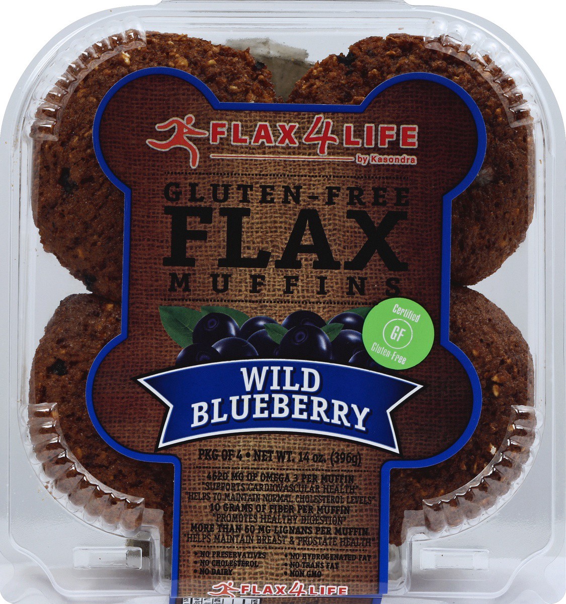 slide 3 of 4, Flax4Life Gluten Free Flax Wild Blueberry Muffins, 14 oz