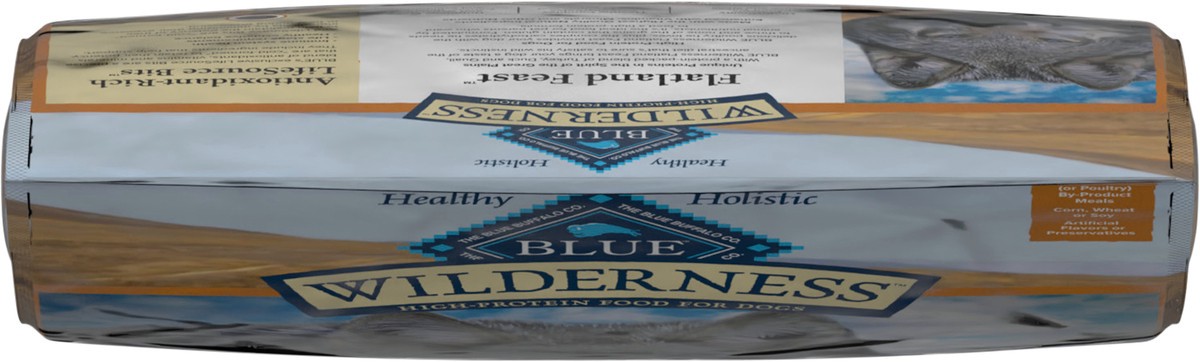 slide 4 of 12, Blue Buffalo Wilderness Flatland Feast High Protein, Natural Dry Dog Food with Turkey, Quail & Duck 22-lb, 4 lb