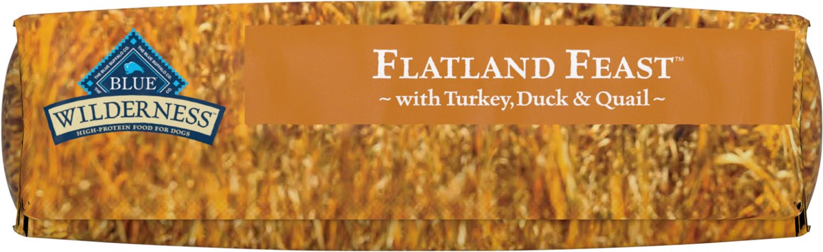 slide 5 of 12, Blue Buffalo Wilderness Flatland Feast High Protein, Natural Dry Dog Food with Turkey, Quail & Duck 22-lb, 4 lb