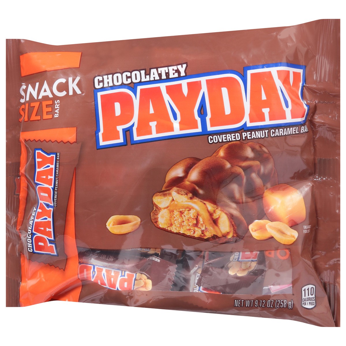 slide 6 of 9, Payday Chocolatey Peanut Caramel Snack Size, Candy Bag, 9.12 oz, 9.12 oz