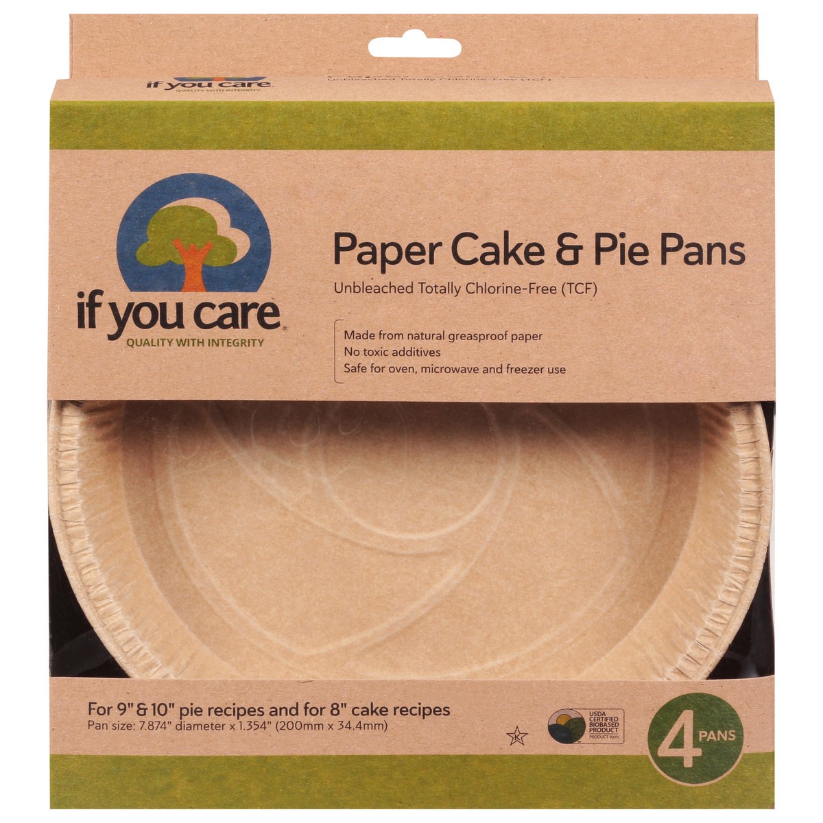 slide 1 of 9, If You Care Paper Cake & Pie Pans, 4 ct